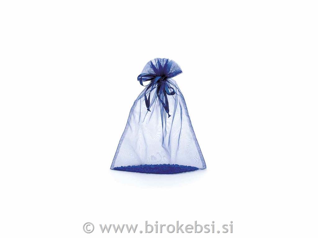 Vrečka organza modra 23x30cm, set 10