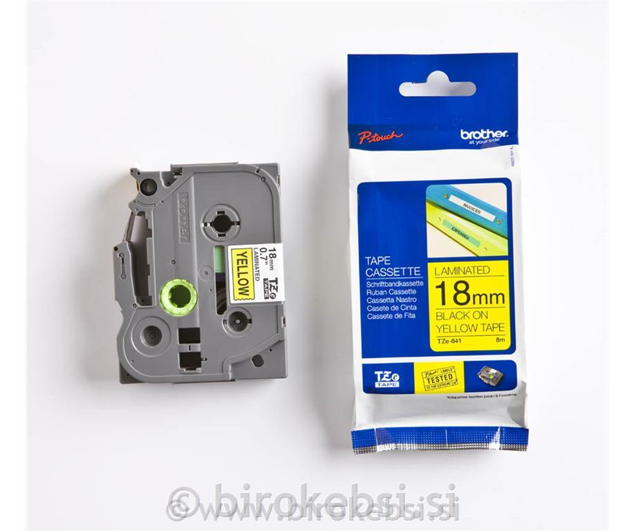 TZE641 Rumen/črn 18mm, trak za PT