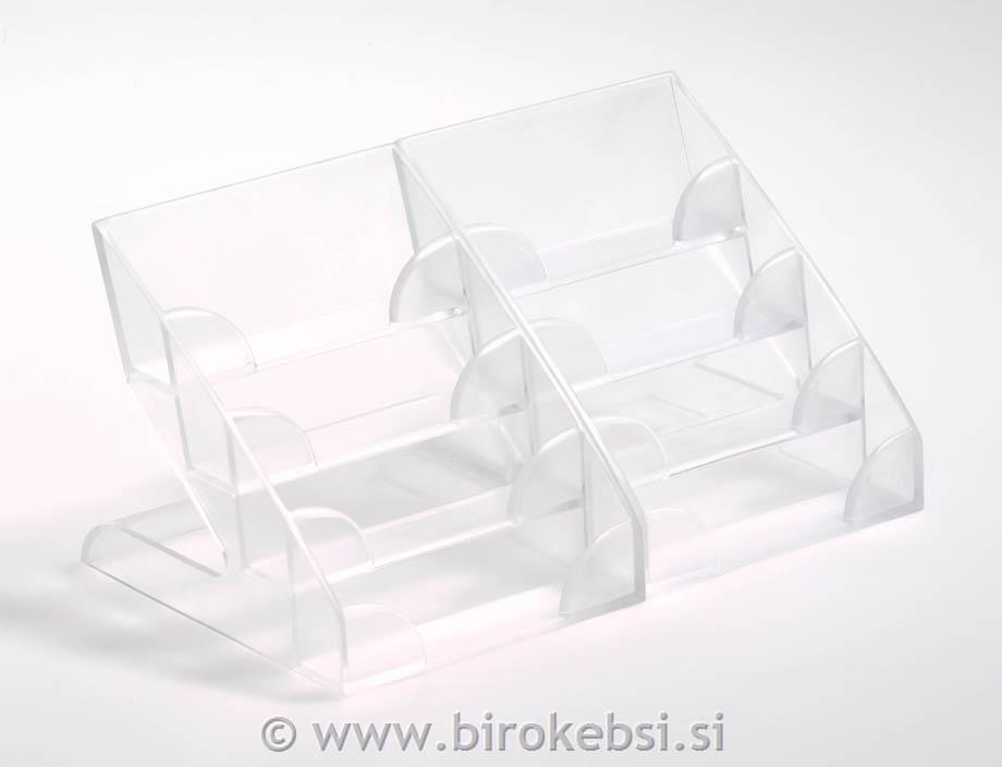 Stojalo za vizitke namizno, 4 predali