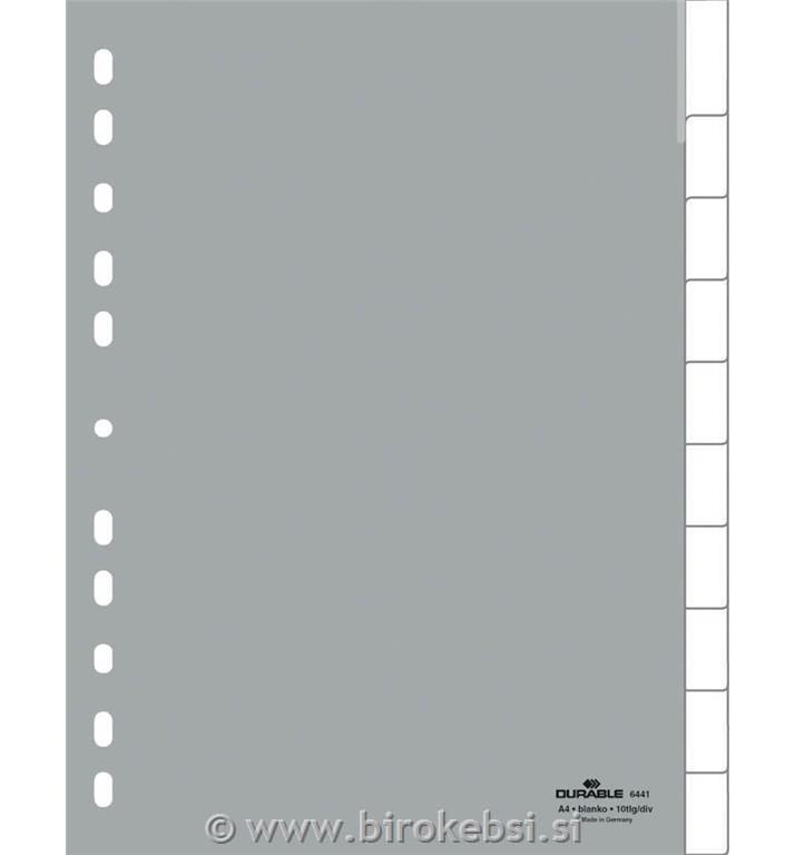 Ločilni listi A4 1/10, brez oznak (6441)