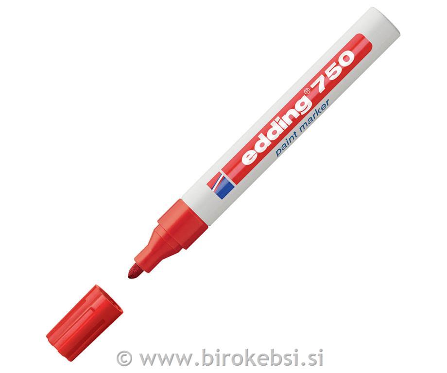 Marker z lakom E-750, 2-4 mm, rdeč