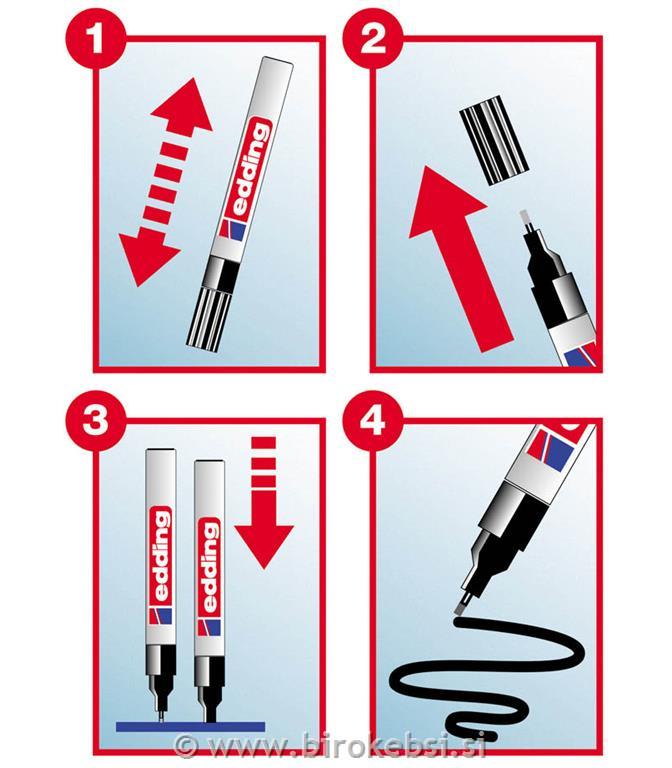 Marker z lakom E-750, 2-4 mm, moder