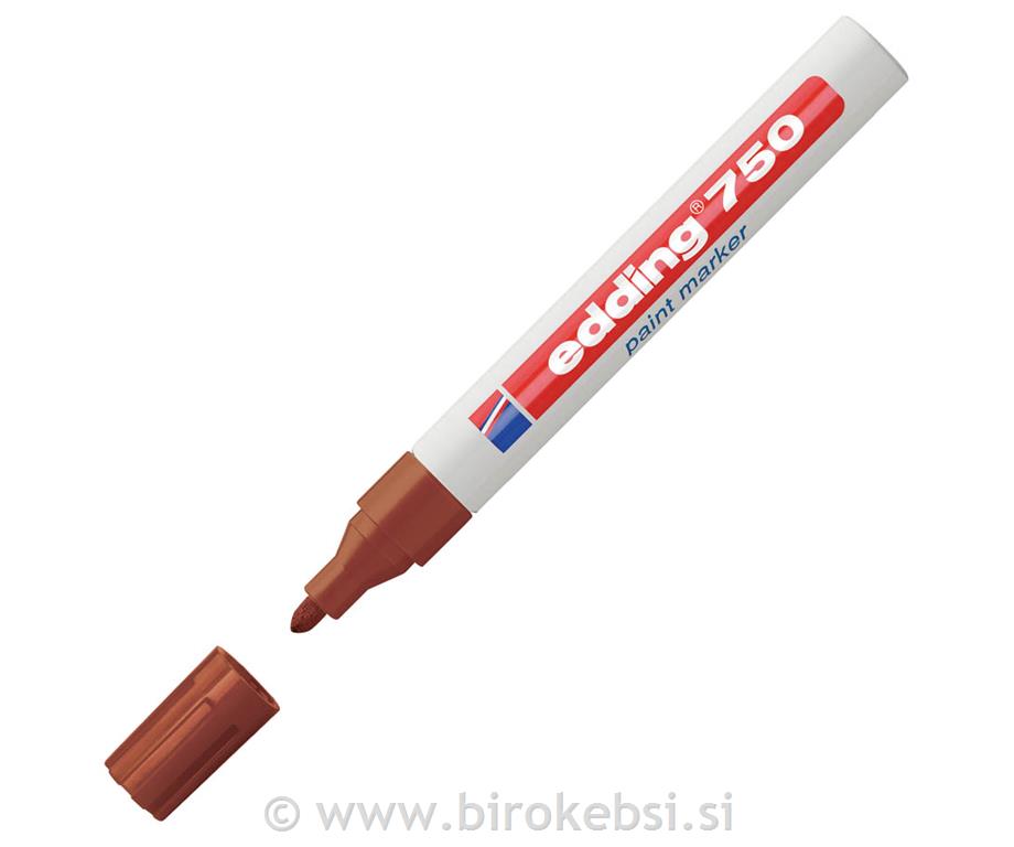 Marker z lakom E-750, 2-4 mm, rjav
