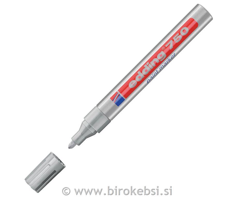 Marker z lakom E-750, 2-4 mm, srebrn