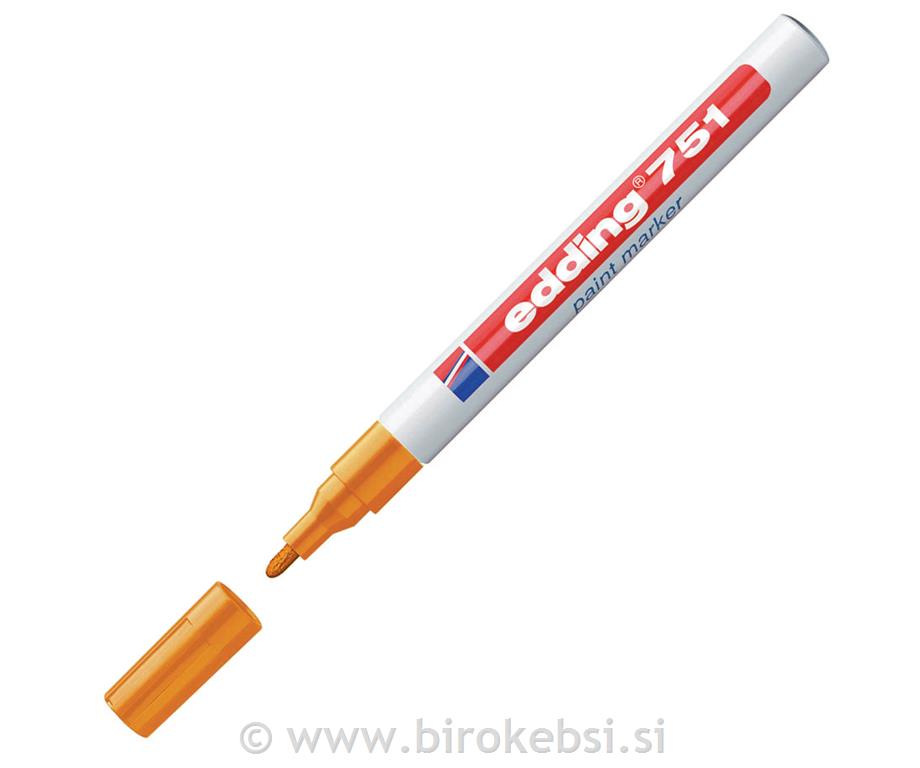 Marker z lakom E-751, 1-2 mm, oranžen