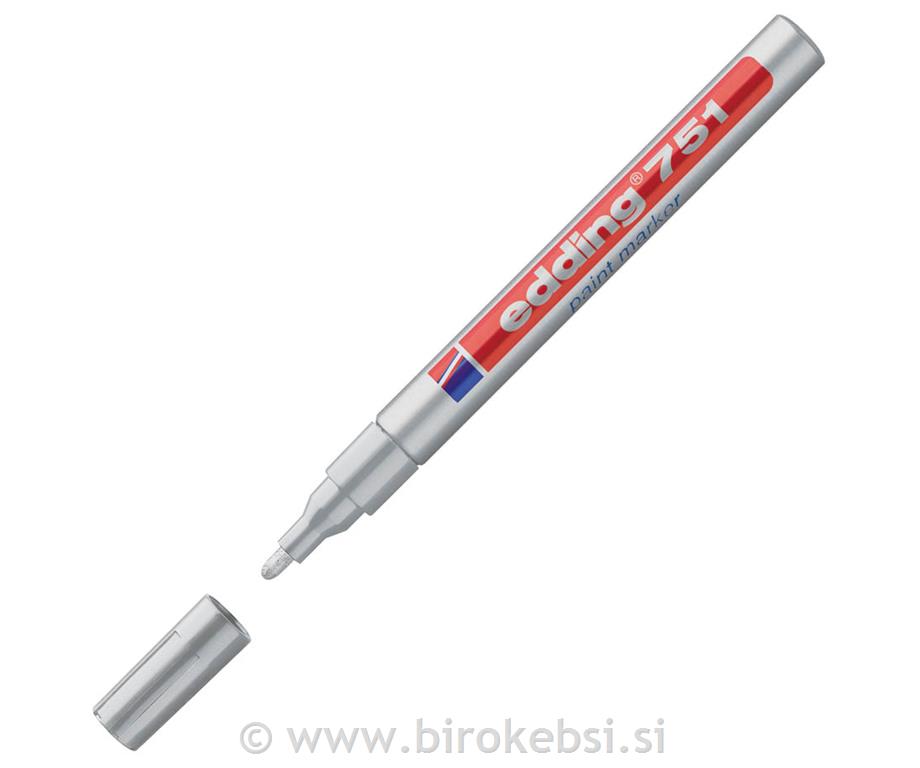 Marker z lakom E-751, 1-2 mm, srebrn