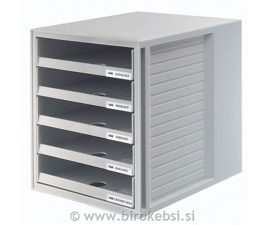 Predalnik SYSTEM BOX odprt, siv