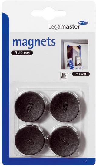 MAGNETI OKROGLI 30mm MOČNI ČRN 4 kos