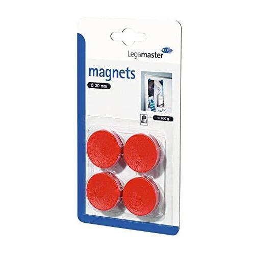 MAGNETI OKROGLI 30mm MOČNI RDEČ 4 kos