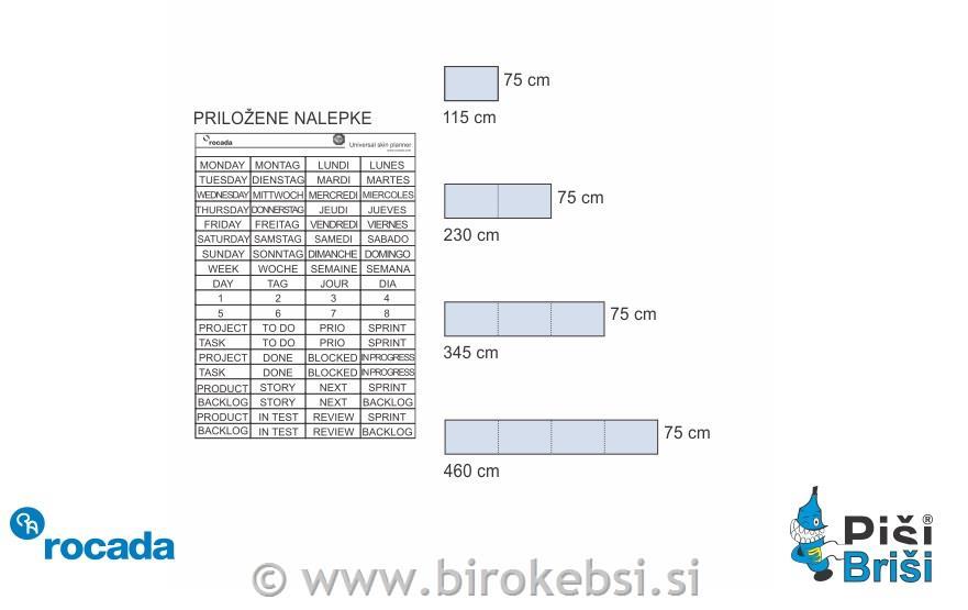 TABLA BELA MAGNETNA - PLANER 75x115cm