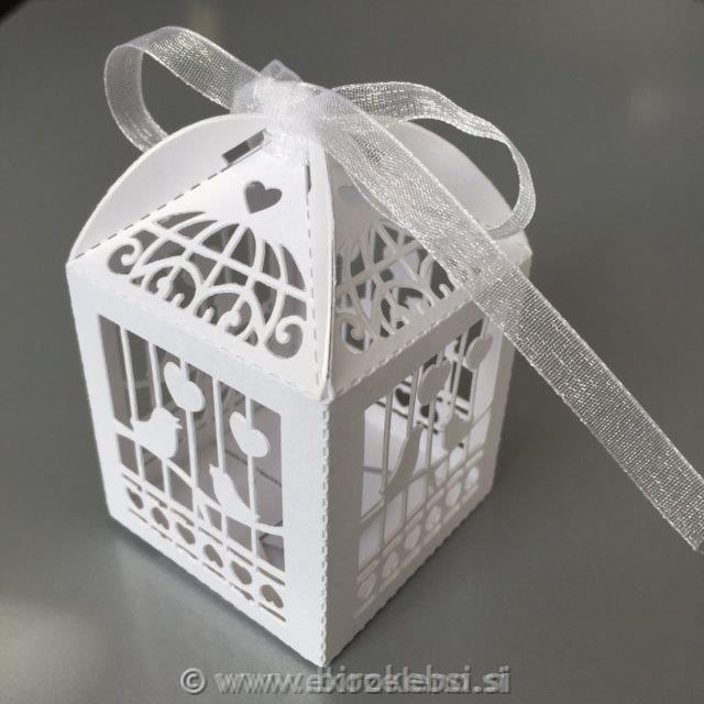 Škatlica biserni papir 5x5x7,5 cm,set 5