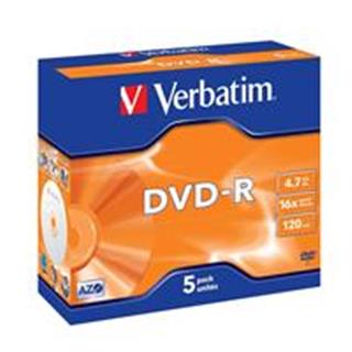 DVD-R 4,7GB 16X,10MM 1/5 VERBATIM